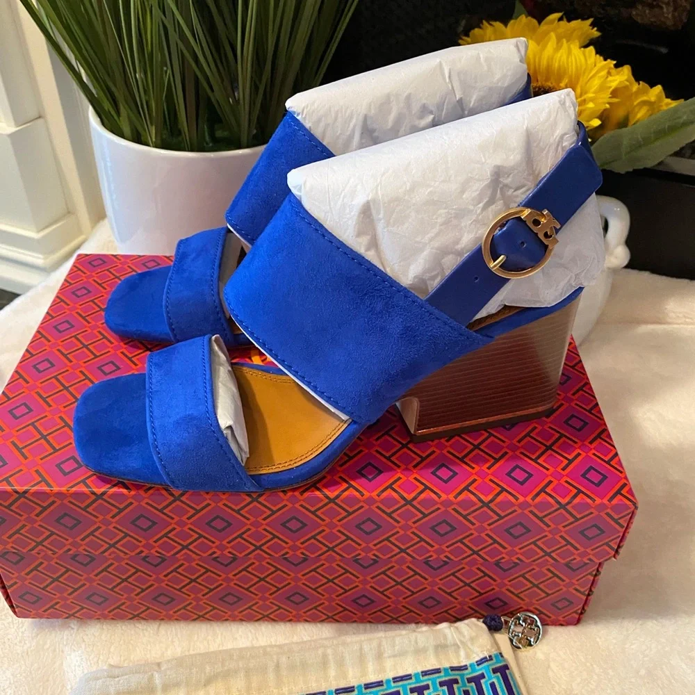 ✨NEW✨Tory Burch Selby 75MM Block Heel Sandal Suede